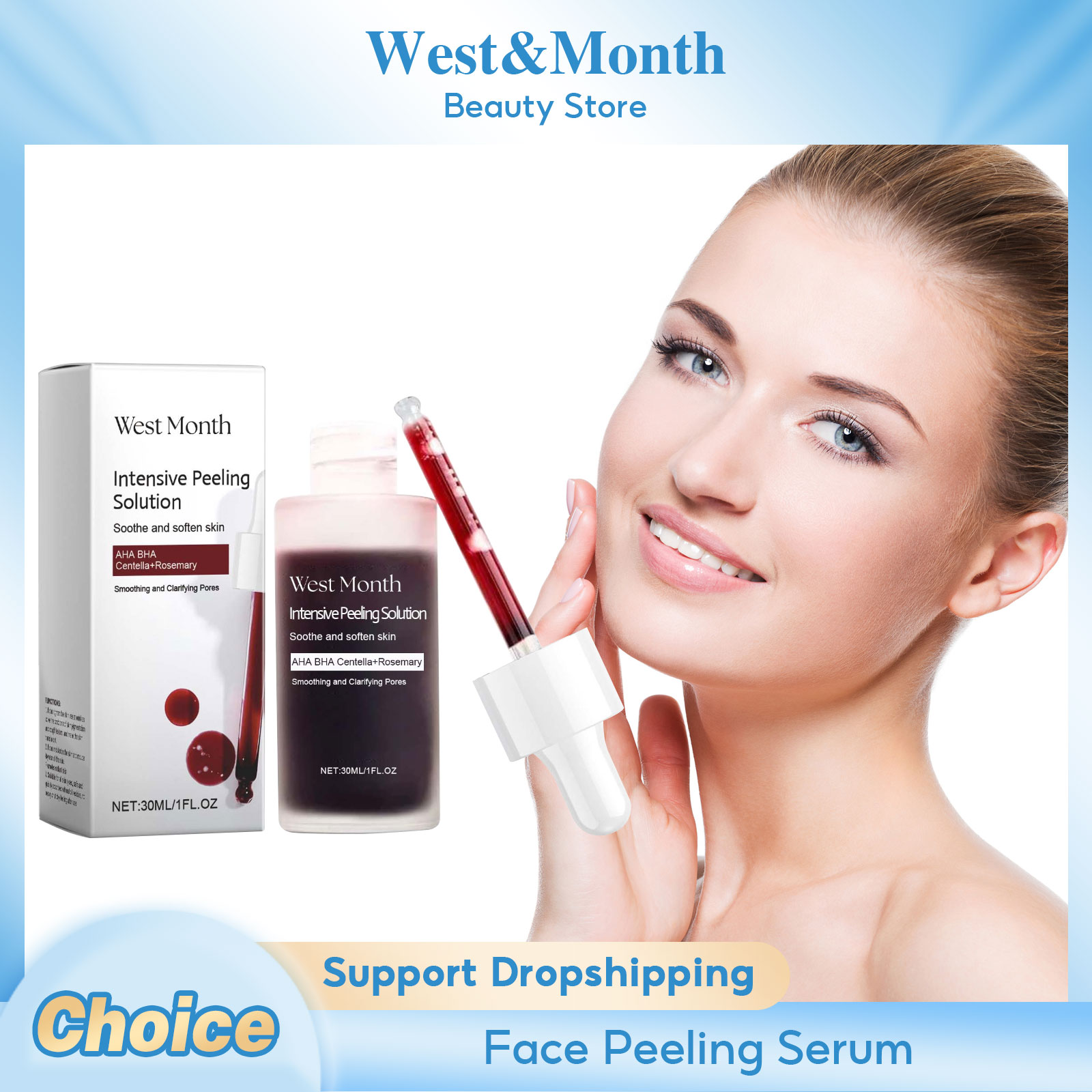 Glycolic Acid Exfoliant - Peeling Face Serum Fruit Acid AHA