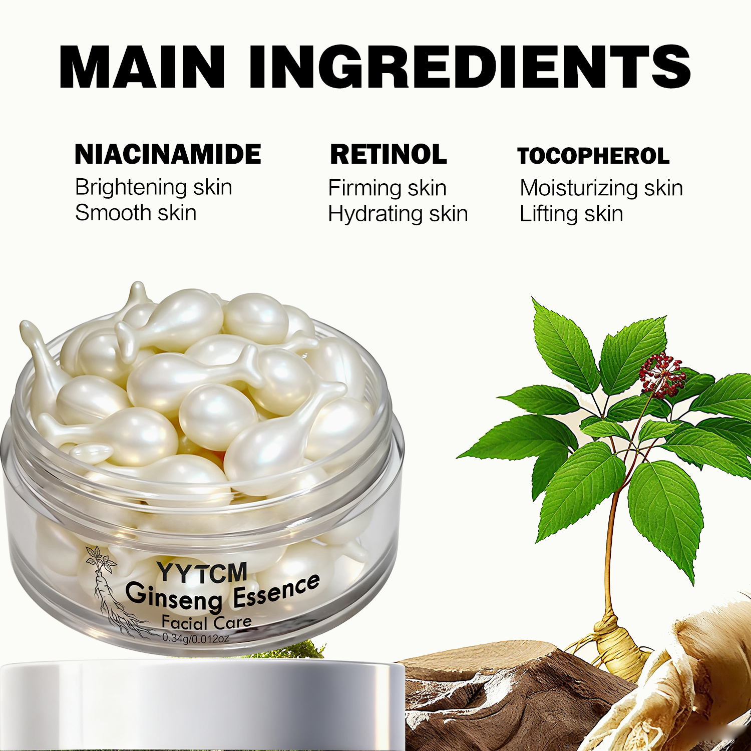 Ginseng Essence Capsules, Mois - огляд і ціна Niacinamide Brightening Serum