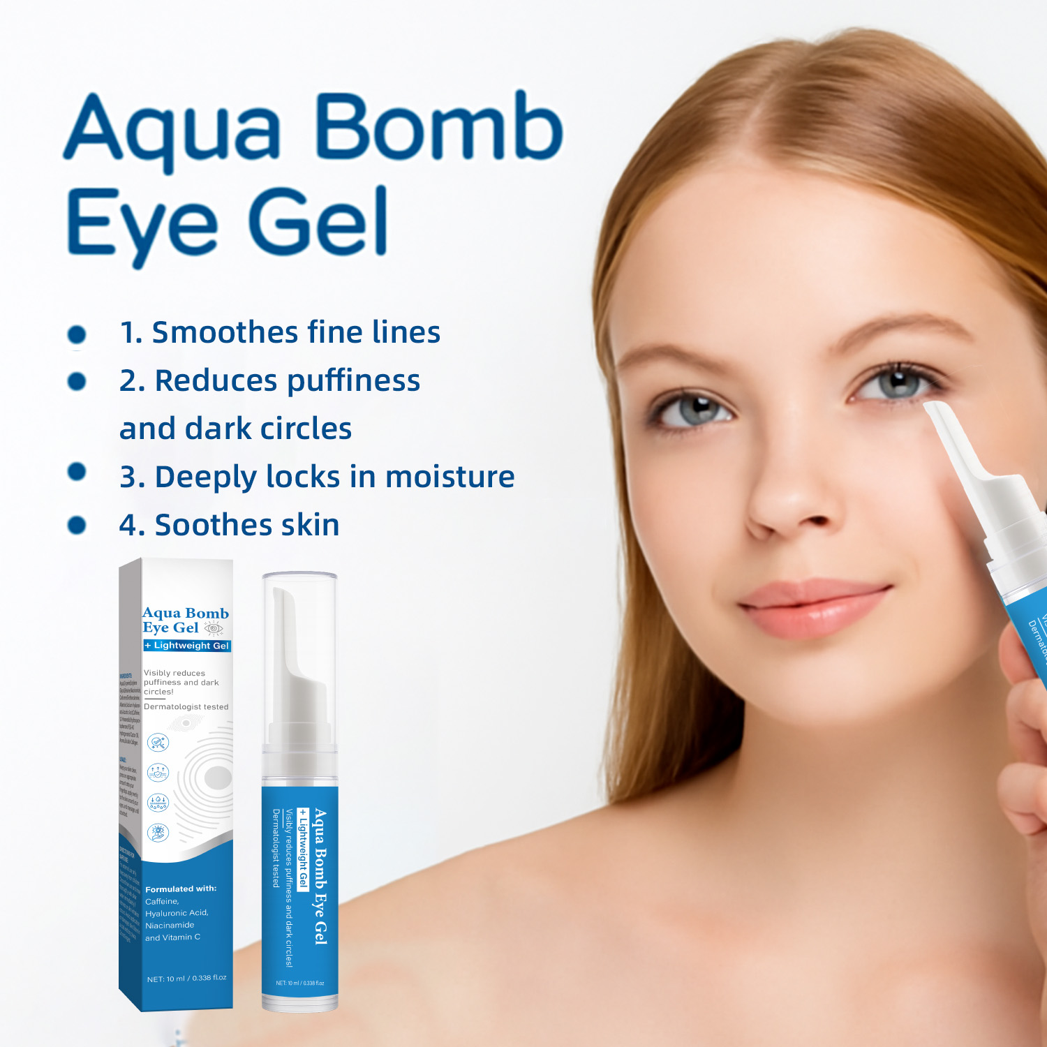 Aqua Bomb Cooling Eye Gel Caff - огляд і ціна Niacinamide Brightening Serum